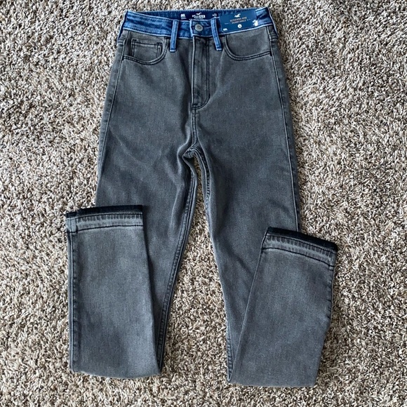 ULTRA HIGH-RISE BLACK CONTRAST WAIST SKINNY ANKLE JEAN SIZES 19S and 00L - Picture 5 of 10